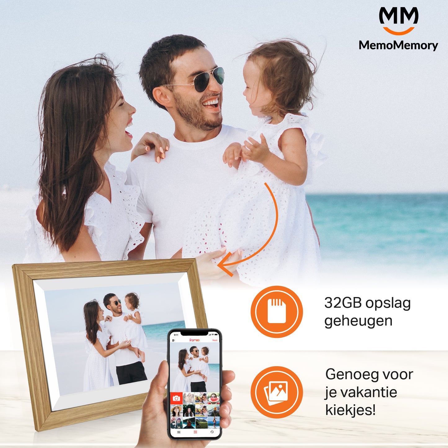 MemoMemory - Slimme Digitale Fotolijst met WiFi