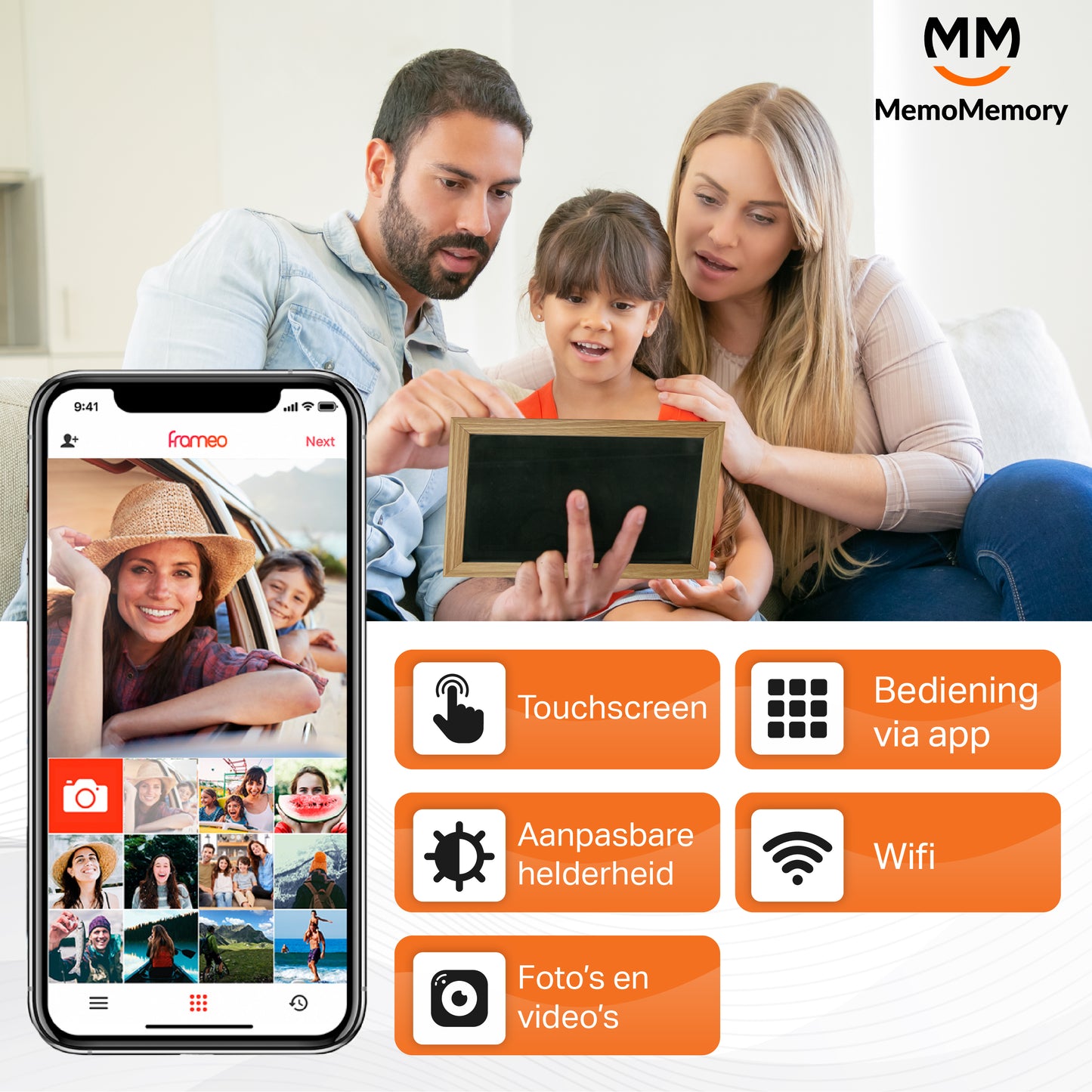 MemoMemory - Slimme Digitale Fotolijst met WiFi